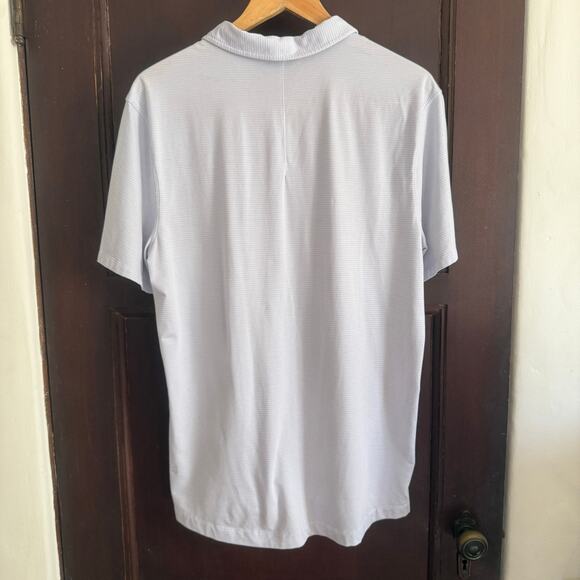 LULULEMON | Men's Evolution Stripe Polo Light Gray Tech Polo | Large - Picture 5 of 6